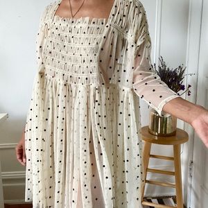 Free People Saya Sheer Tunic Dress Polka Dot